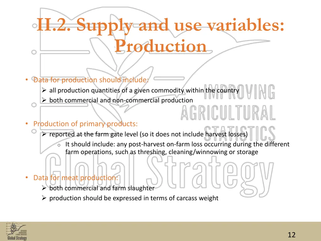 ii 2 supply and use variables production