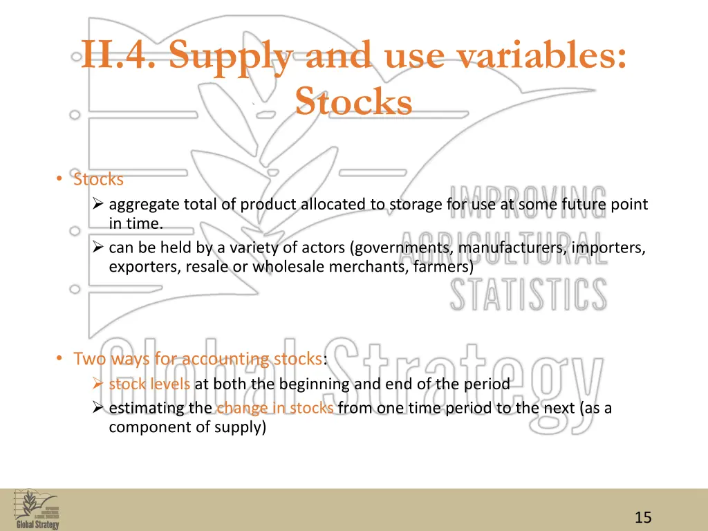 ii 4 supply and use variables stocks