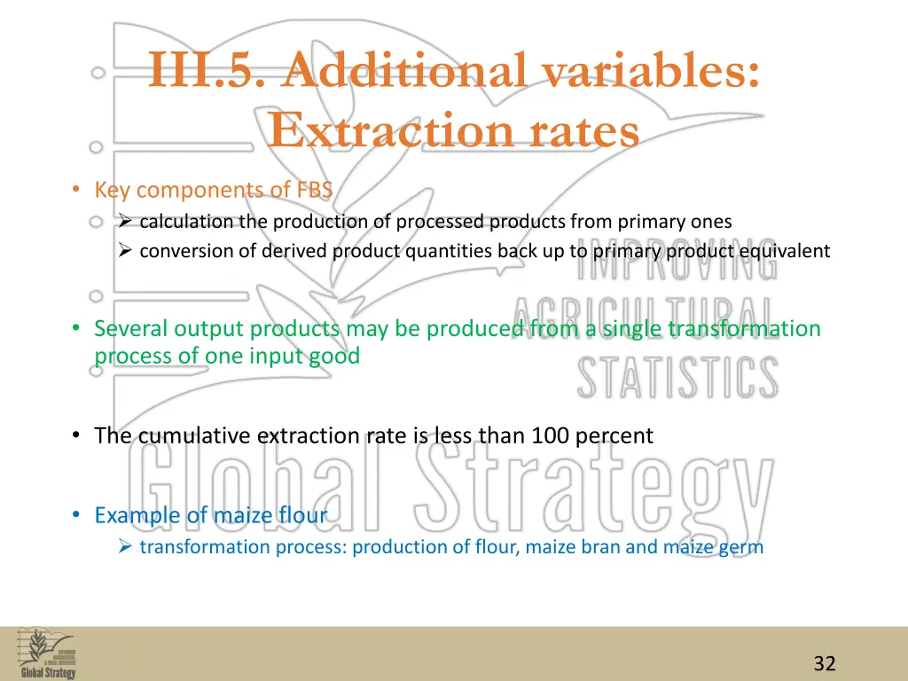 iii 5 additional variables extraction rates 1