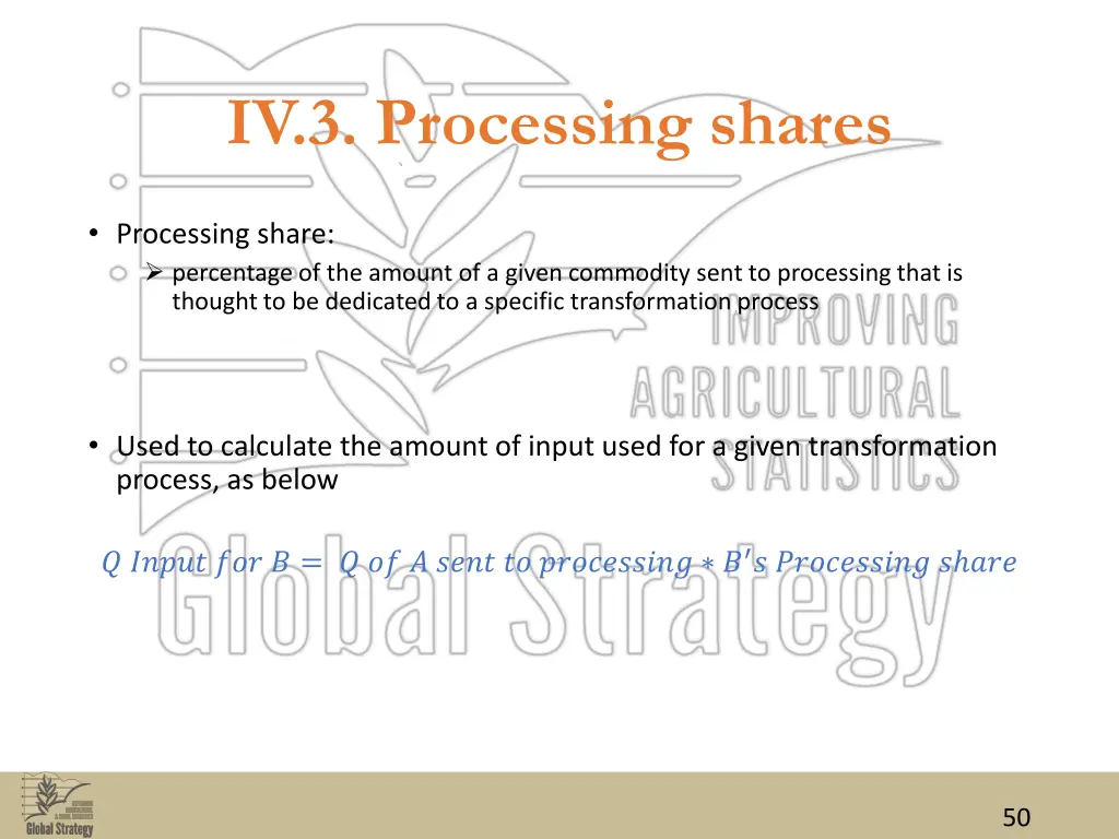 iv 3 processing shares