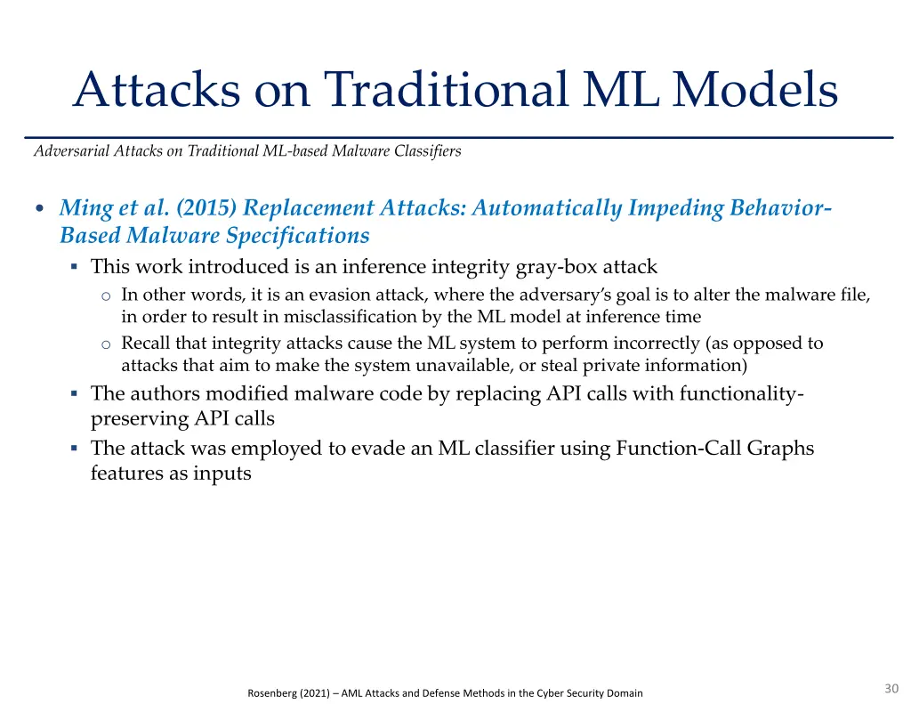 attacks on traditional ml models