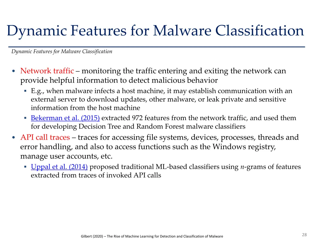 dynamic features for malware classification 1