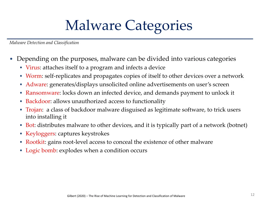 malware categories