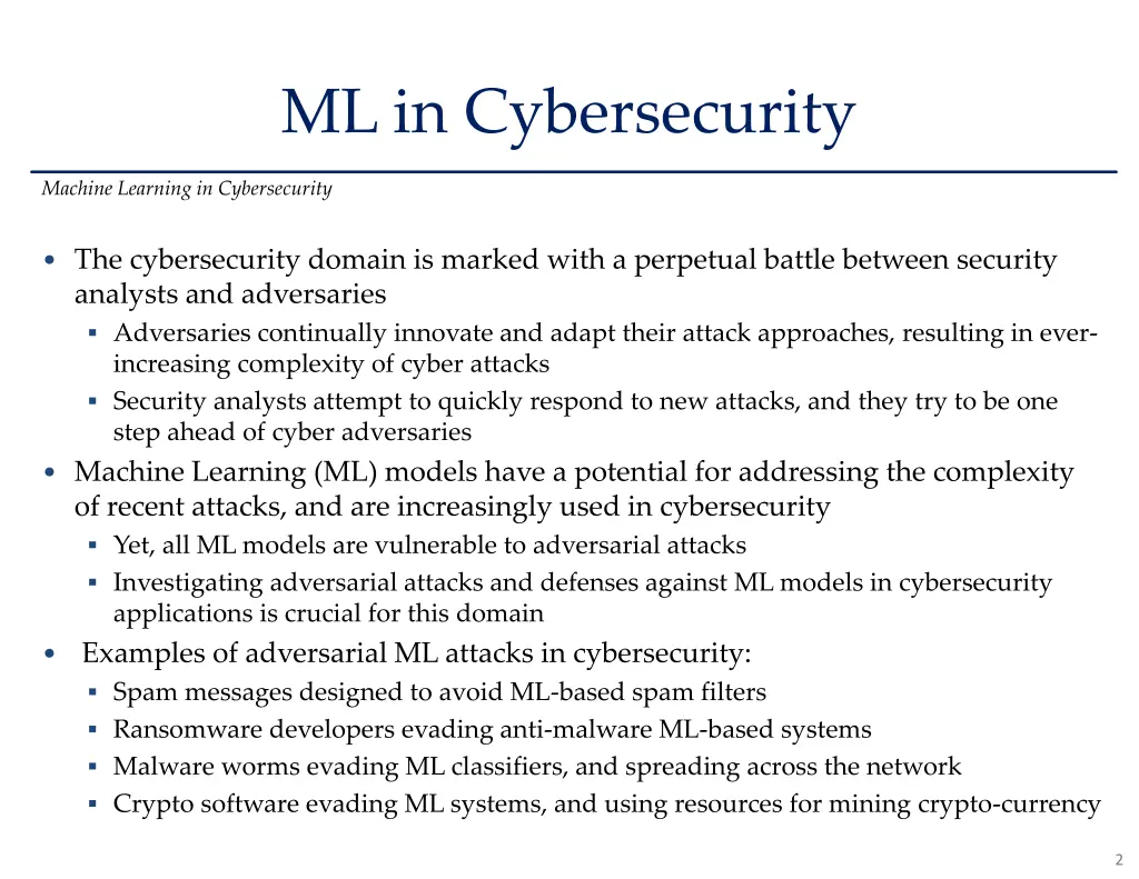 ml in cybersecurity