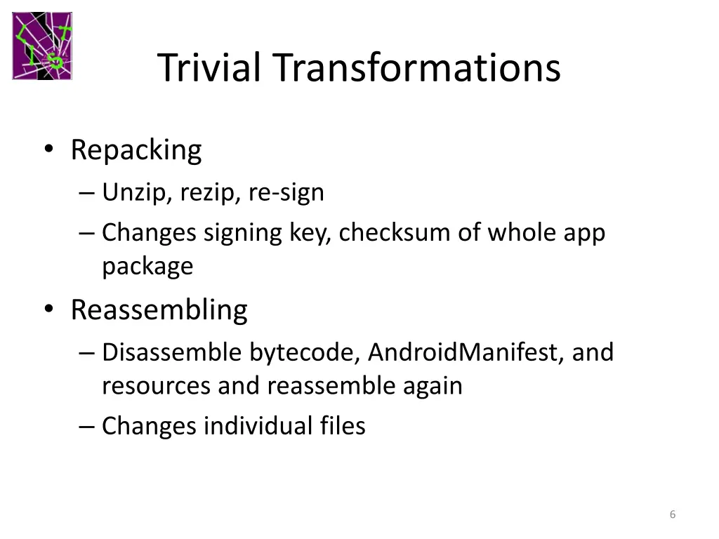 trivial transformations