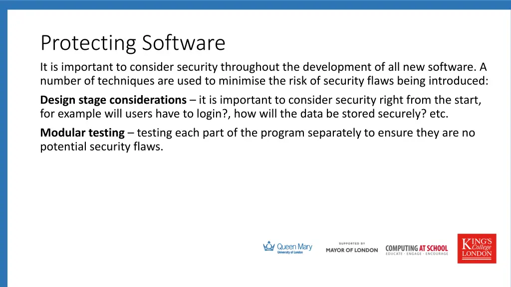 protecting software it is important to consider