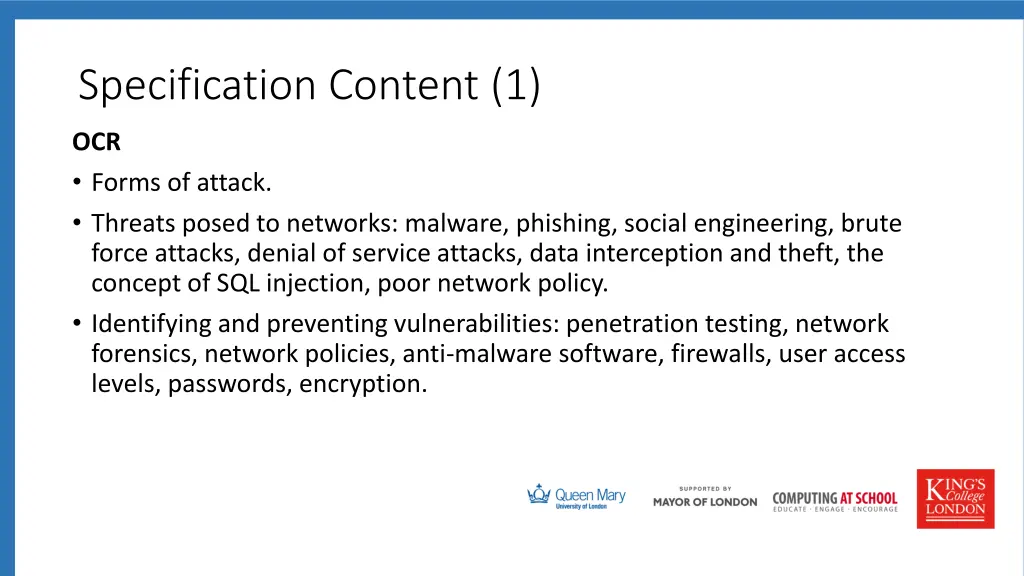 specification content 1