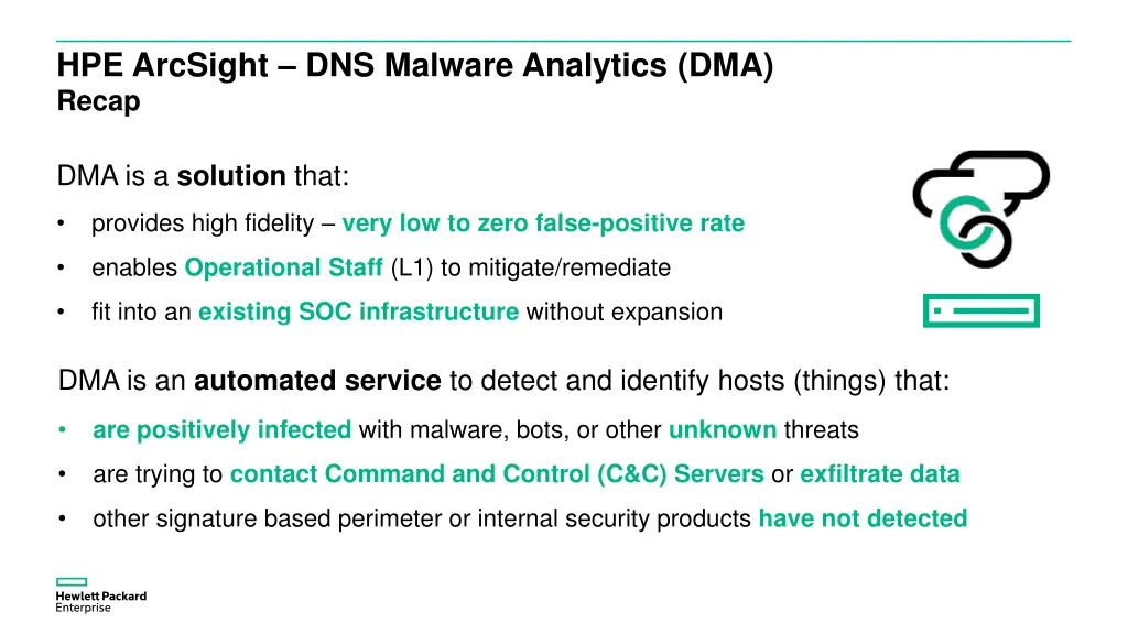 hpe arcsight dns malware analytics dma recap