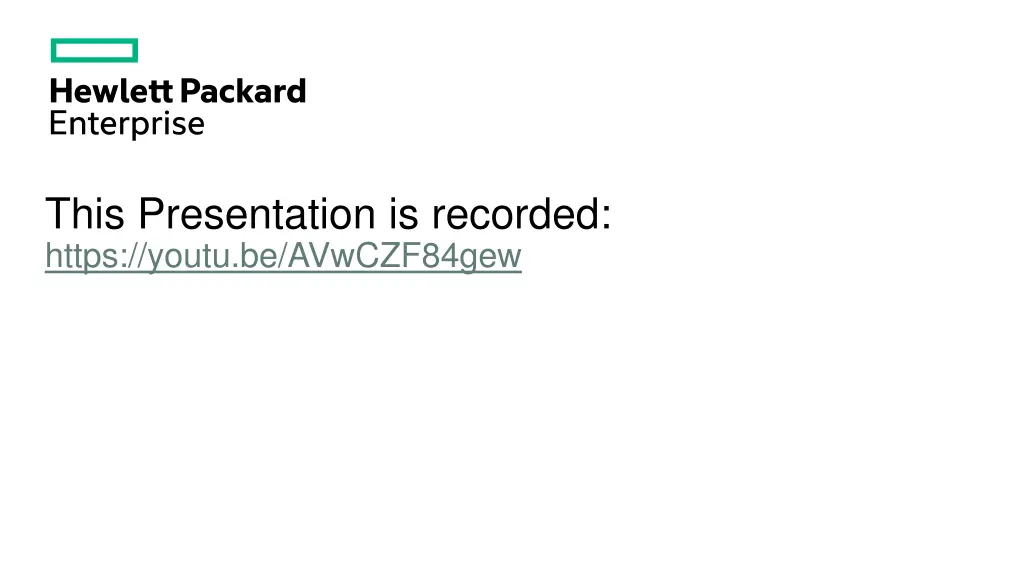 this presentation is recorded https youtu