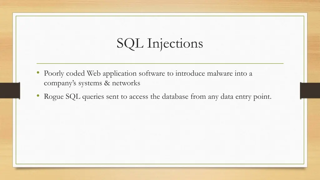 sql injections