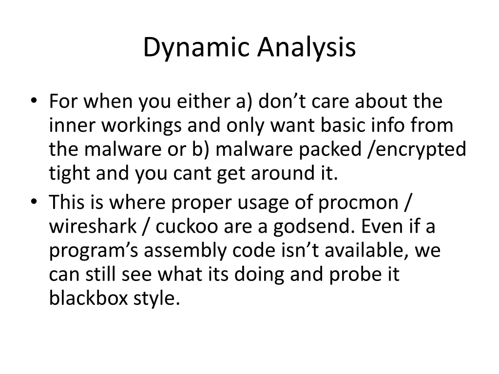 dynamic analysis