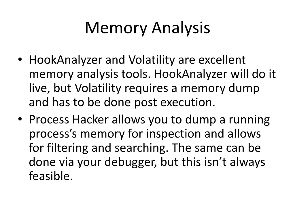 memory analysis