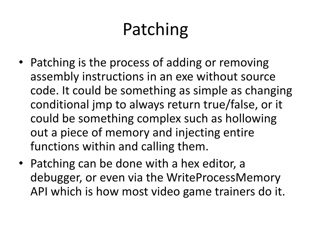 patching