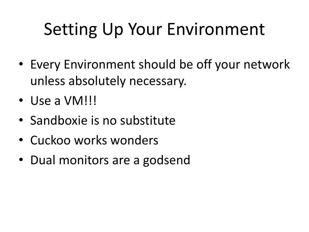 setting up your environment