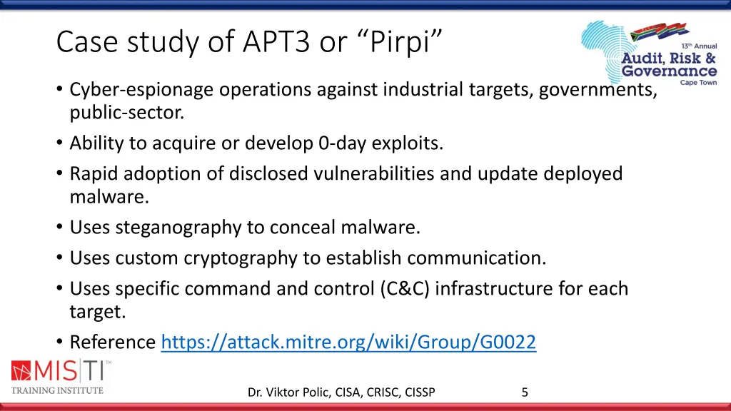 case study of apt3 or pirpi