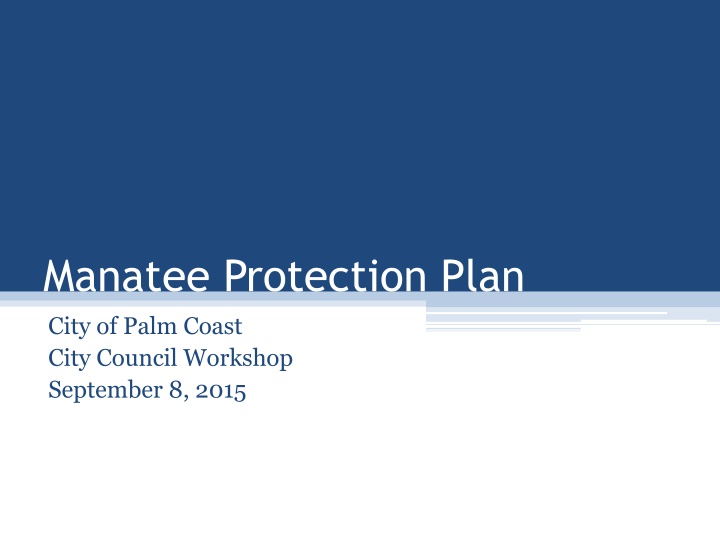 manatee protection plan city of palm coast city