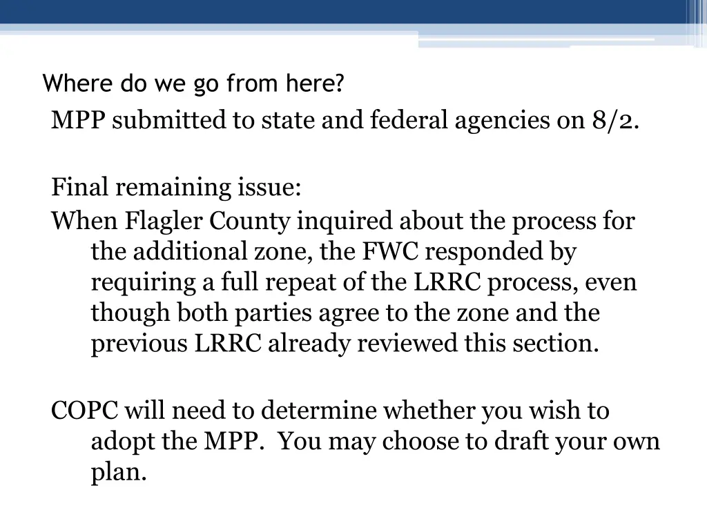 where do we go from here mpp submitted to state