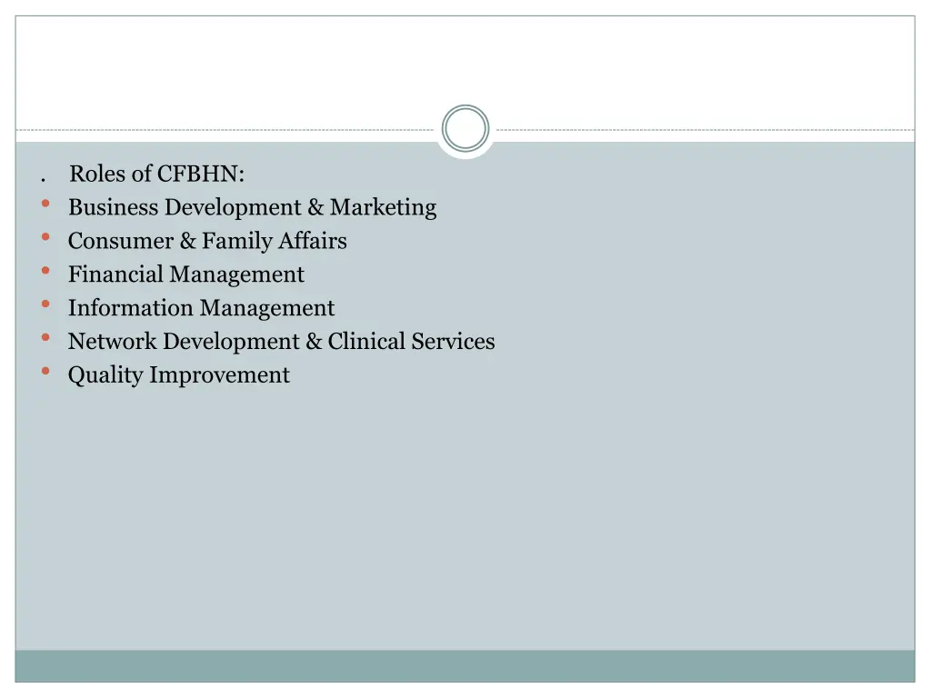 roles of cfbhn business development marketing