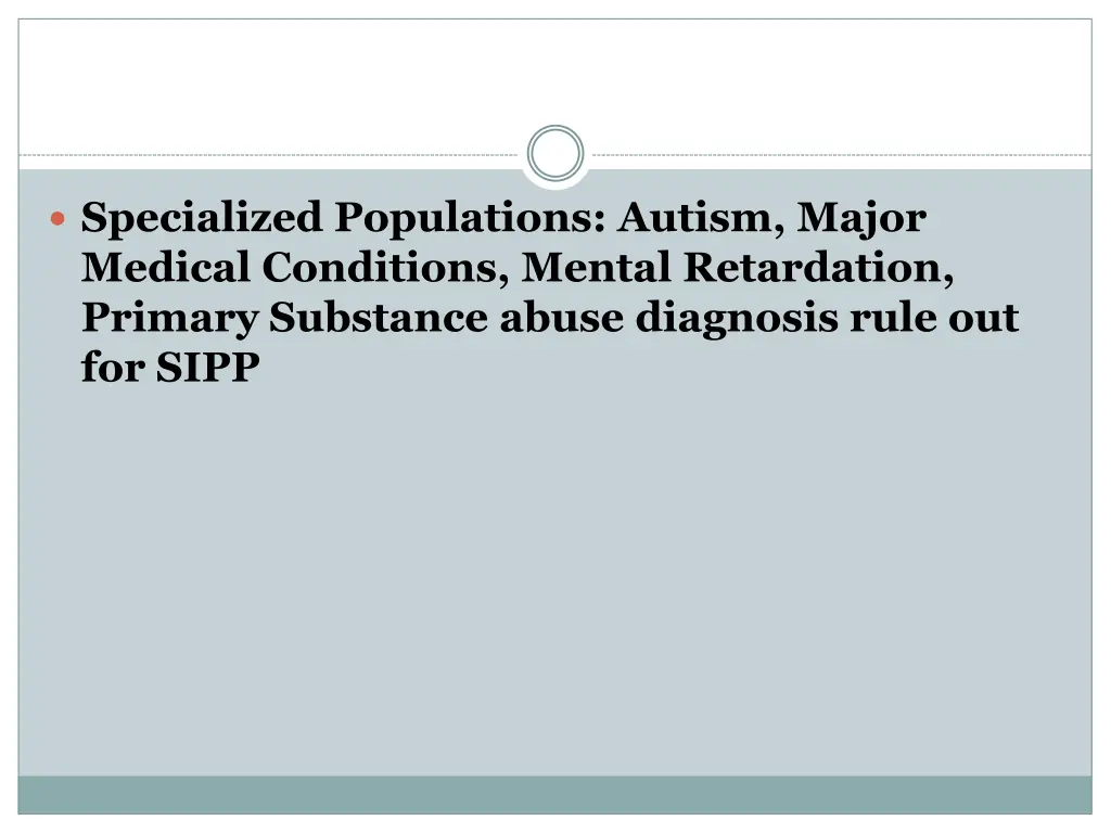 specialized populations autism major medical