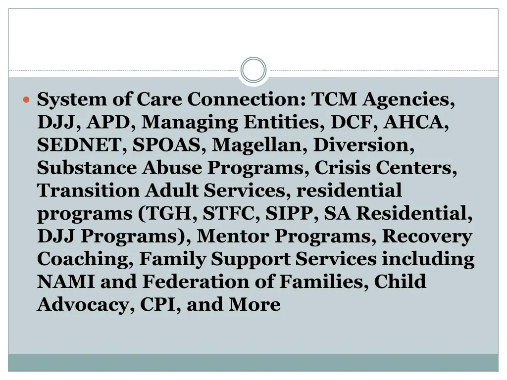 system of care connection tcm agencies