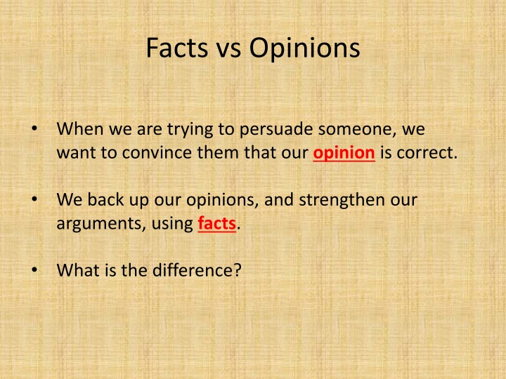 facts vs opinions