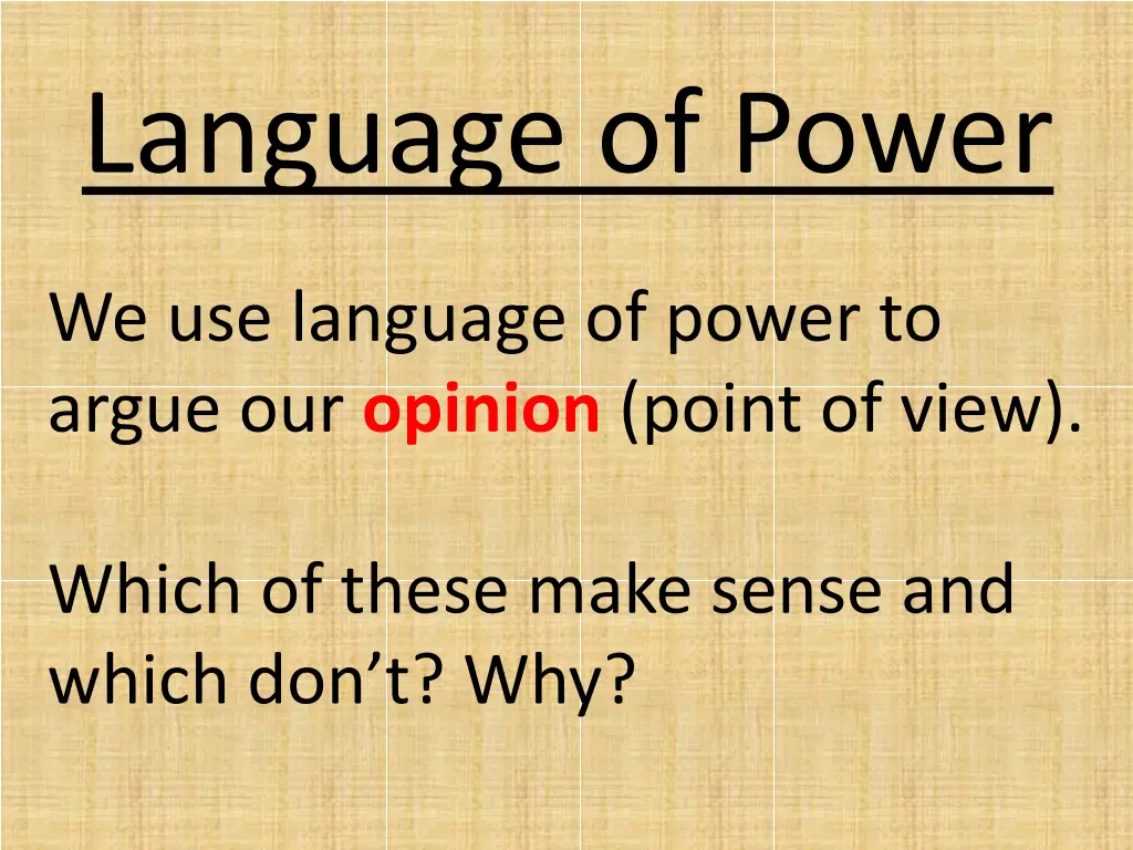 language of power