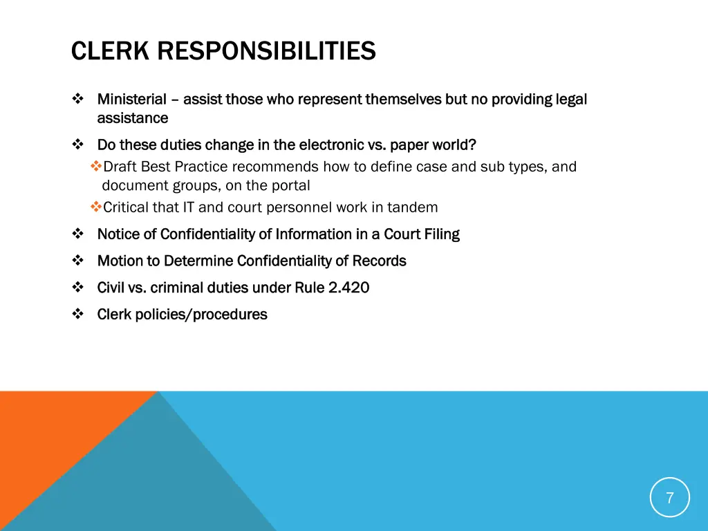 clerk responsibilities