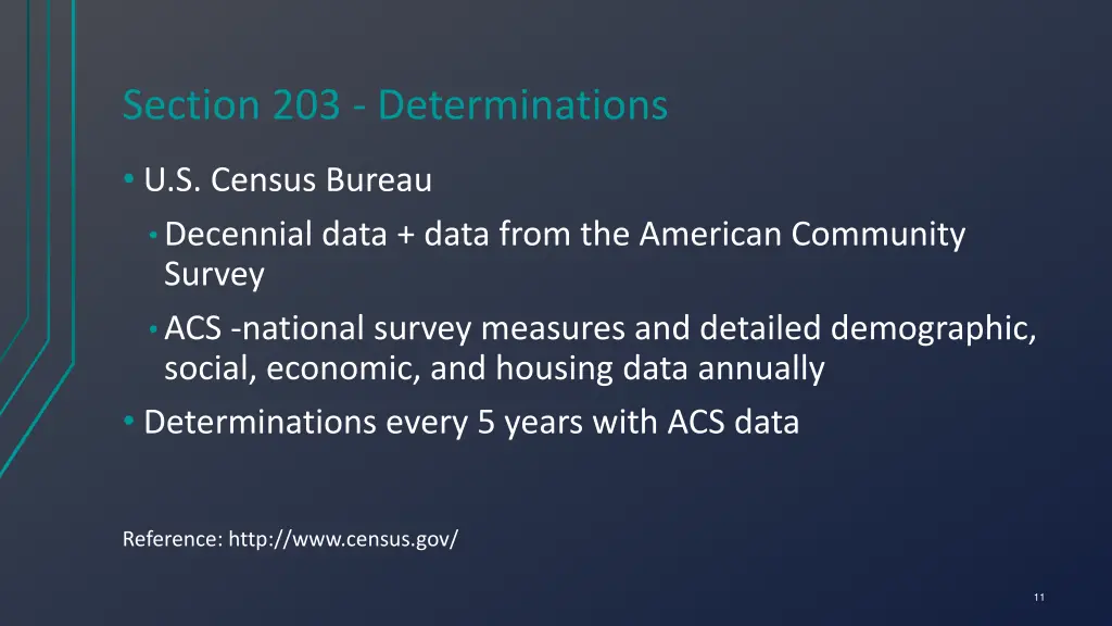 section 203 determinations