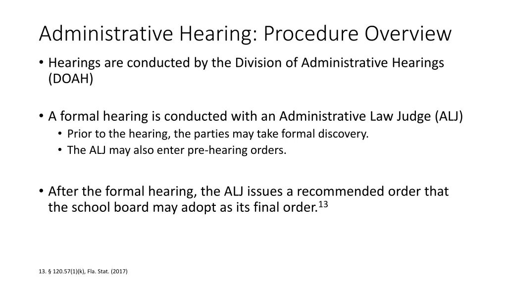 administrative hearing procedure overview