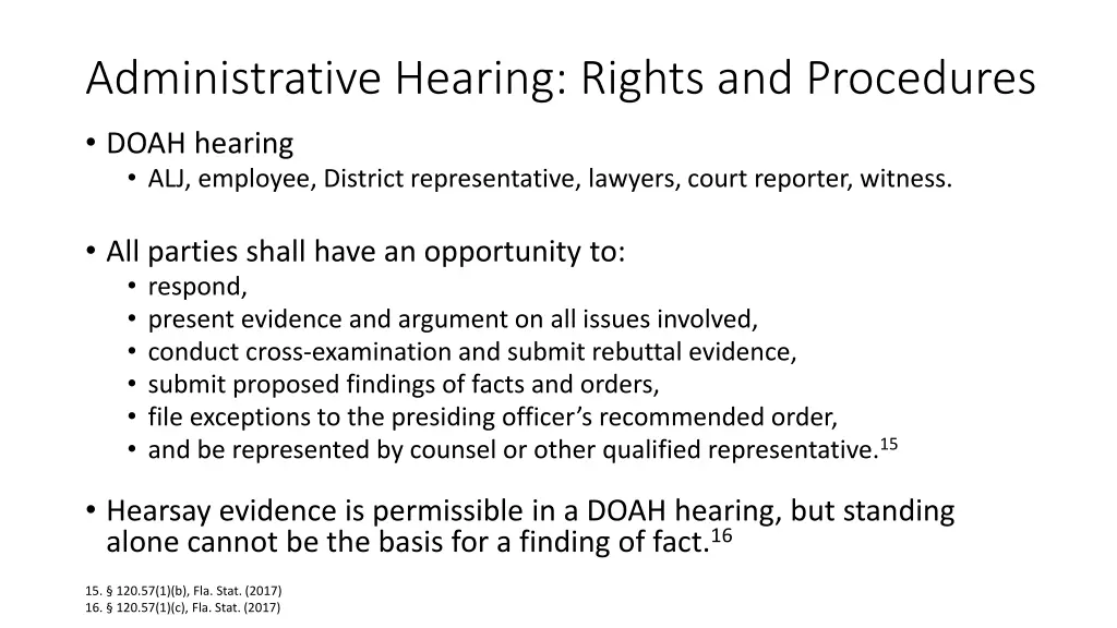 administrative hearing rights and procedures