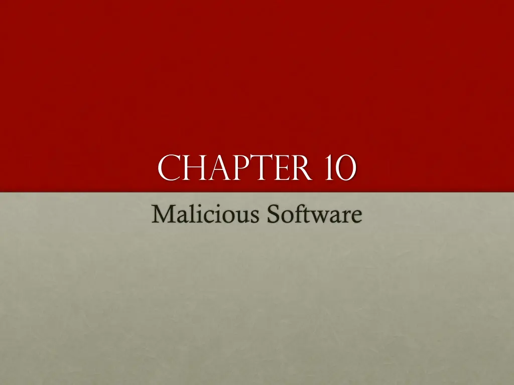 chapter 10 malicious software