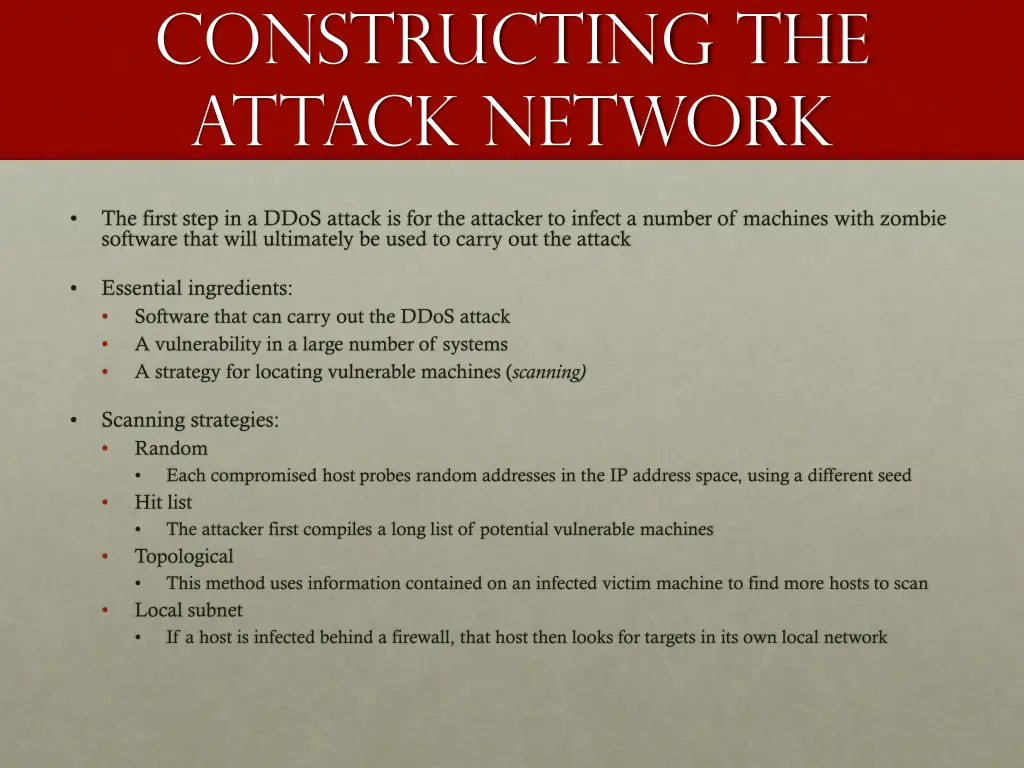 constructing the attack network