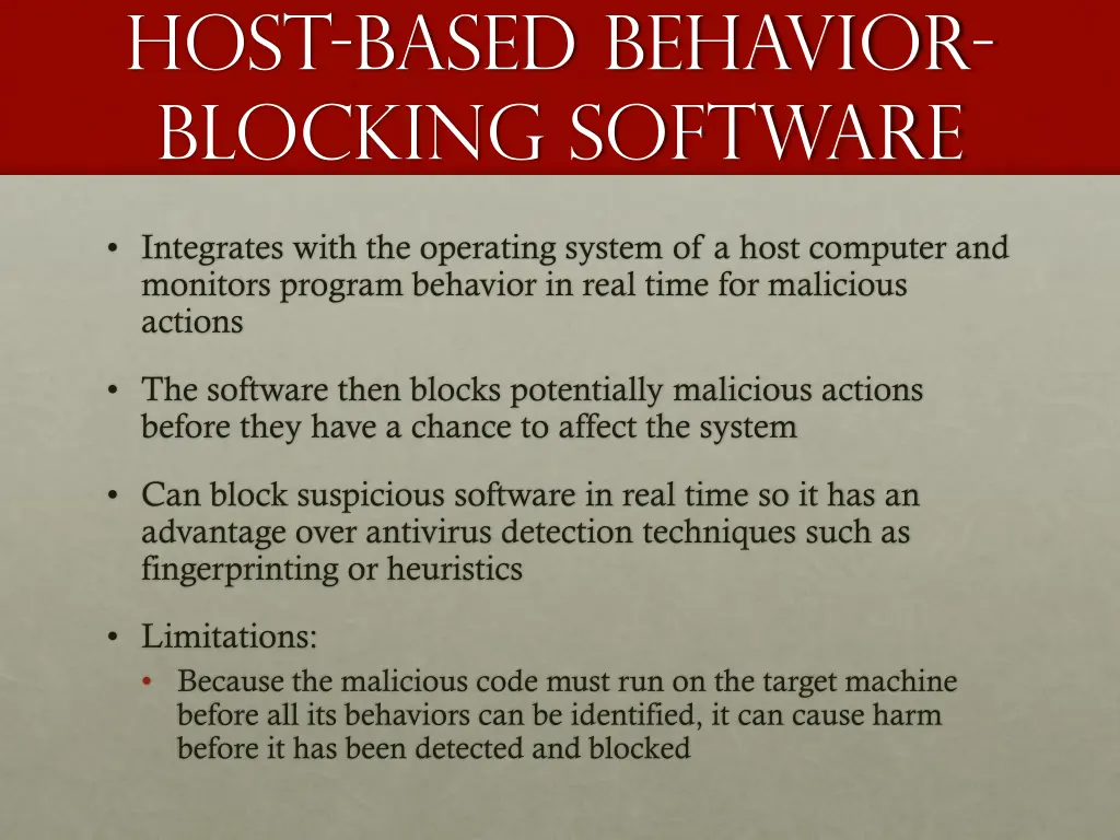 host based behavior blocking software