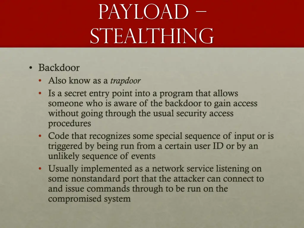 payload stealthing