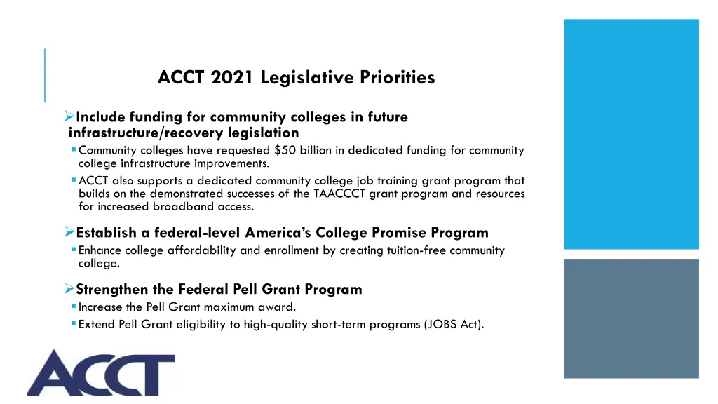 acct 2021 legislative priorities