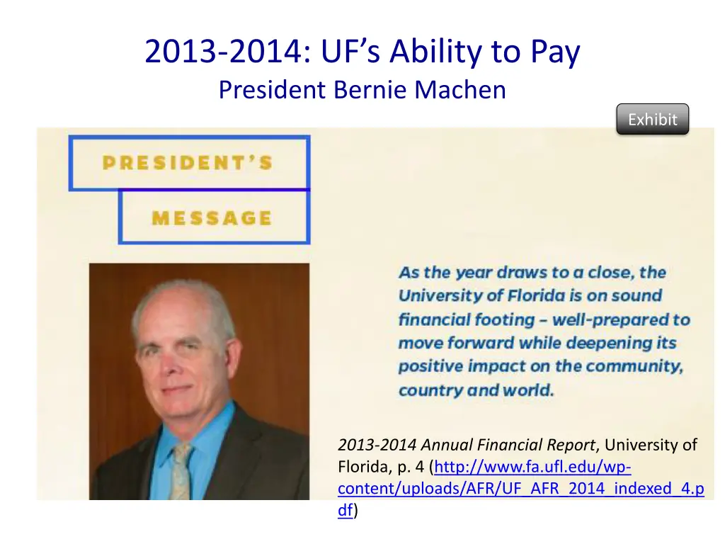 2013 2014 uf s ability to pay president bernie