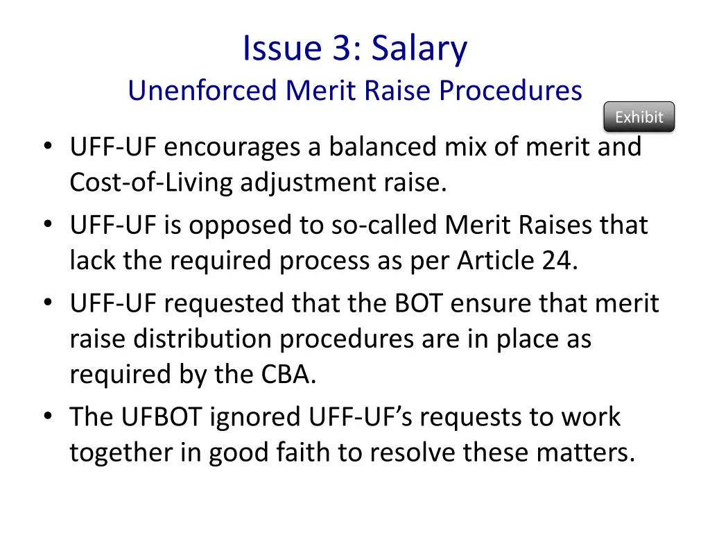 issue 3 salary unenforced merit raise procedures