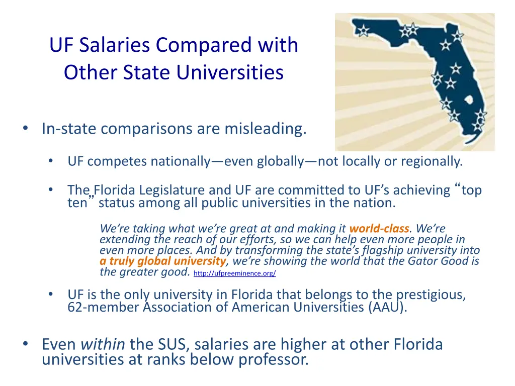 uf salaries compared with other state universities