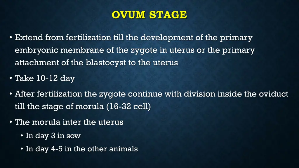 ovum stage