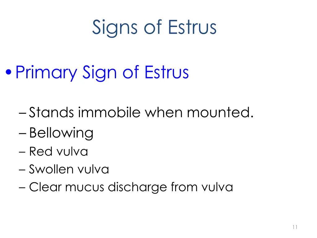 signs of estrus