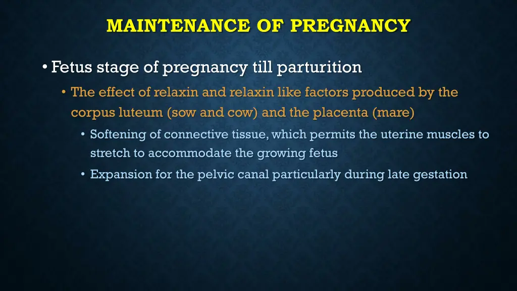 maintenance of pregnancy 2