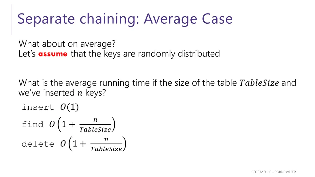 separate chaining average case 1