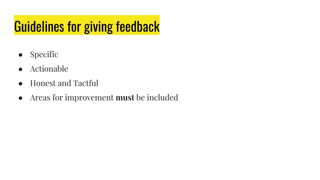 guidelines for giving feedback