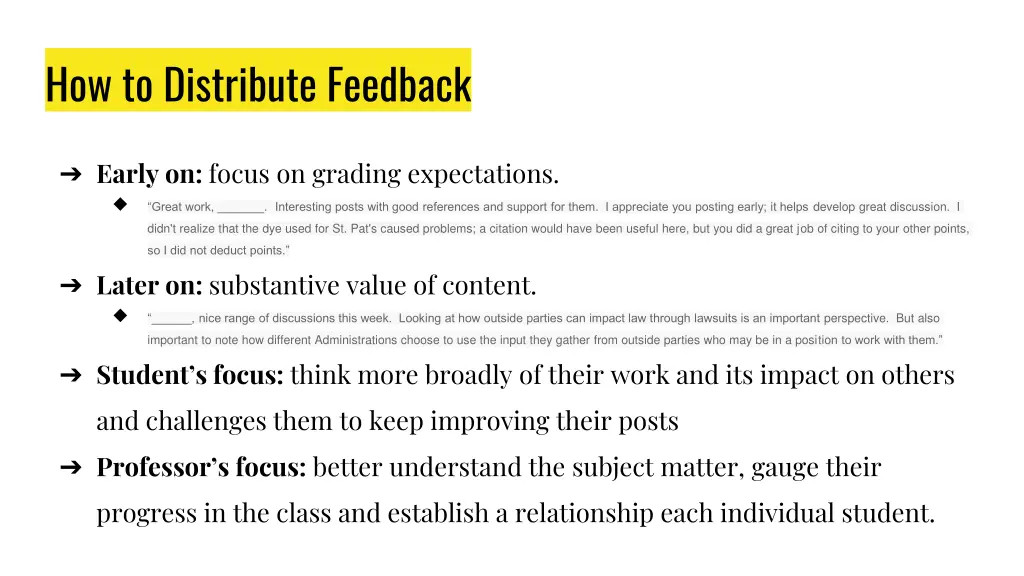 how to distribute feedback