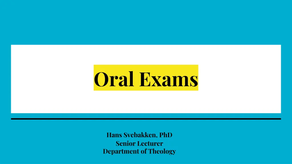 oral exams