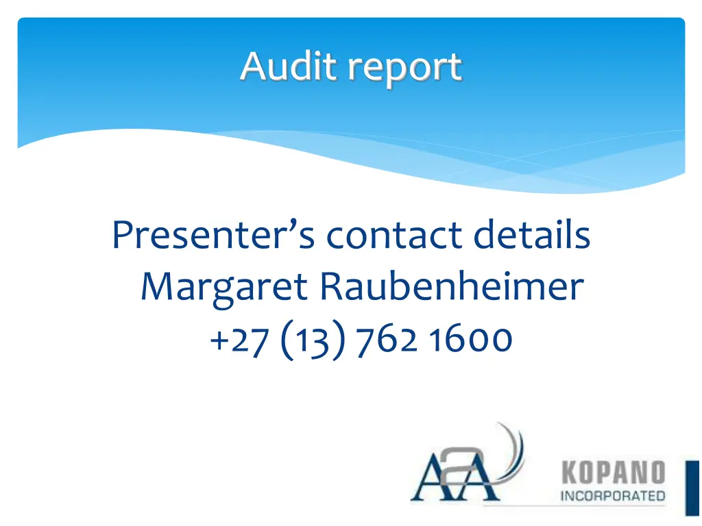 audit report