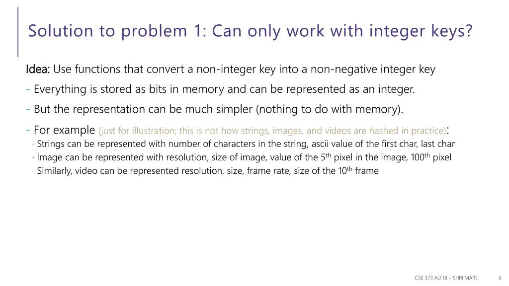 solution to problem 1 can only work with integer 1