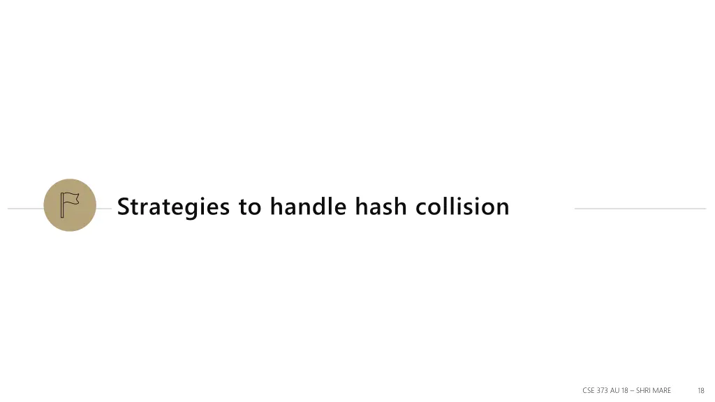 strategies to handle hash collision