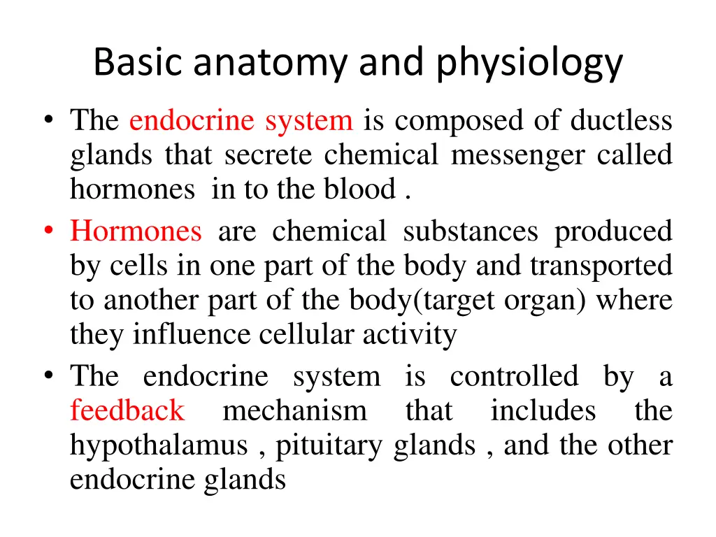 basic anatomy and physiology the endocrine system