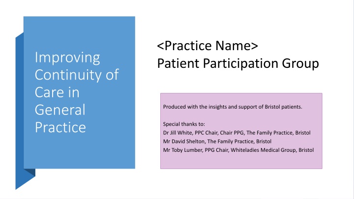 practice name patient participation group